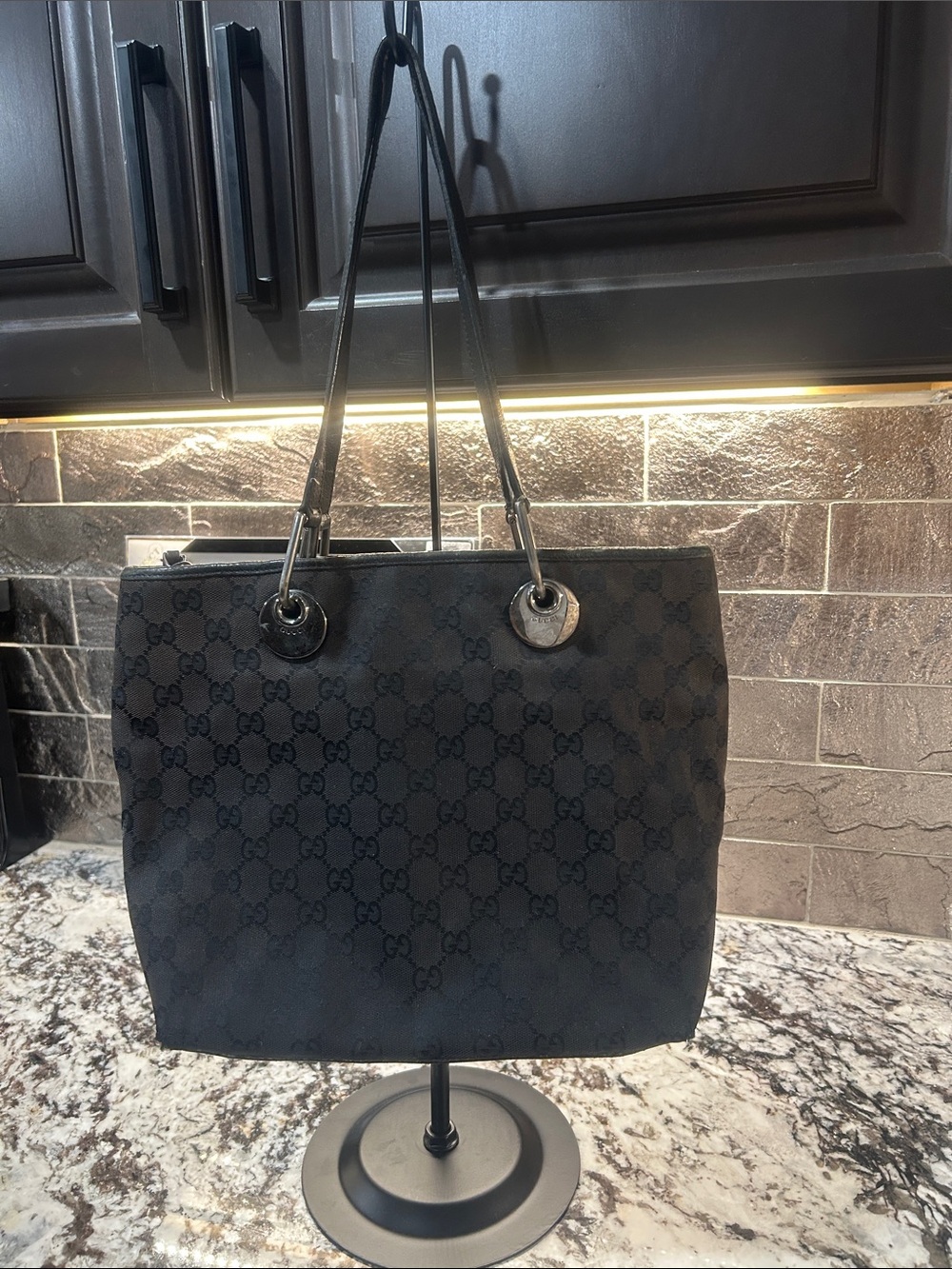 Gucci Tom Ford Era Eclipse GG Monogram Tote Bag with gunmetal hardware